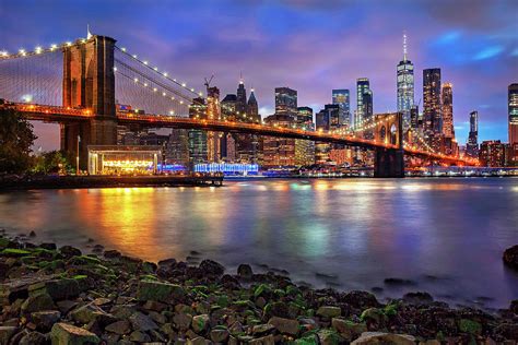 Brooklyn Bridge And Nyc Skyline 1 Digital Art By Lumiere Pixels