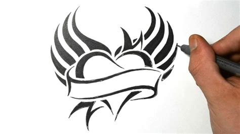 13 Easy To Draw Heart Designs Images Tribal Heart Tattoo Drawings