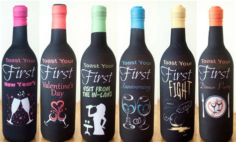 Wedding wine bottles labels barca fontanacountryinn com. Bridal Shower Gift Idea with "Toast the Firsts"