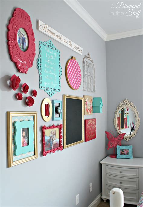 Various wall art for bedroom ideas. Girl's Room Gallery Wall