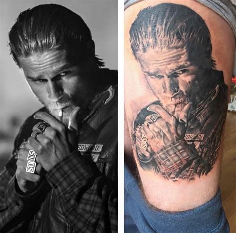 Charlie Hunnam Admires A Fans Jax Teller Tattoo Video Popsugar