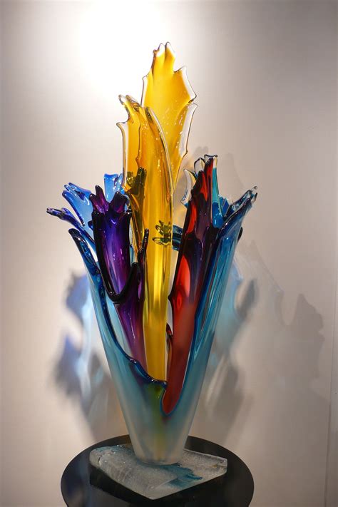 Handblown Glass Sculpture By Barry Entner Of Violet Hill Studio Large