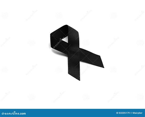 Black Ribbon For Mourning On White Background Stock Image Image Of
