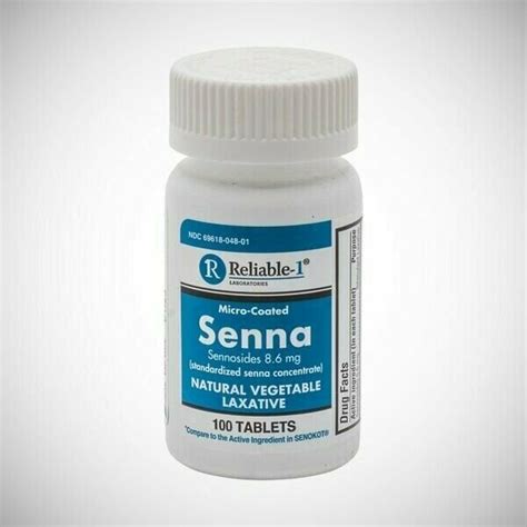 Senna Sennosides 8 6 Mg Micro Coated Tablets Natural Vegetable Laxative 100 Each