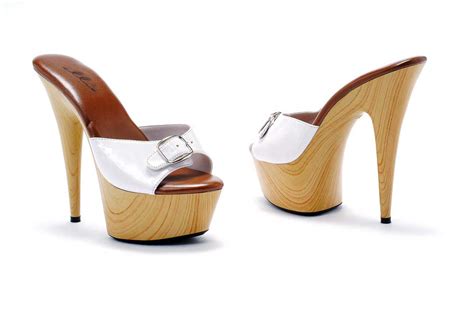 sexy wood grain buckle platform stilettos mules high heels shoes adult women ebay