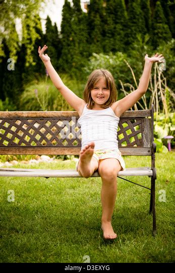 Beautiful Little Girl Sitting Legs Stock Photos