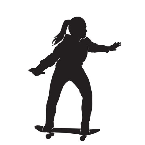 Silueta De Vector De Jugador De Skater Femenino Vector En Vecteezy