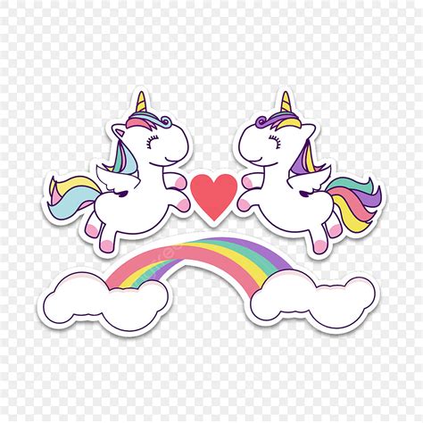 Rainbow Cloud Unicorn Sticker Illustration Unicorn Sticker Unicorn