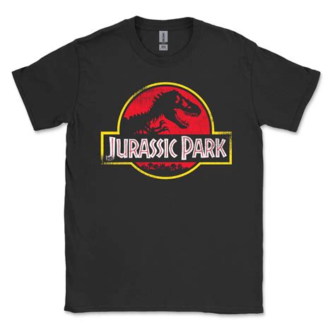 Official Jurassic Park Retro Adult T Shirt Black Jurassic World