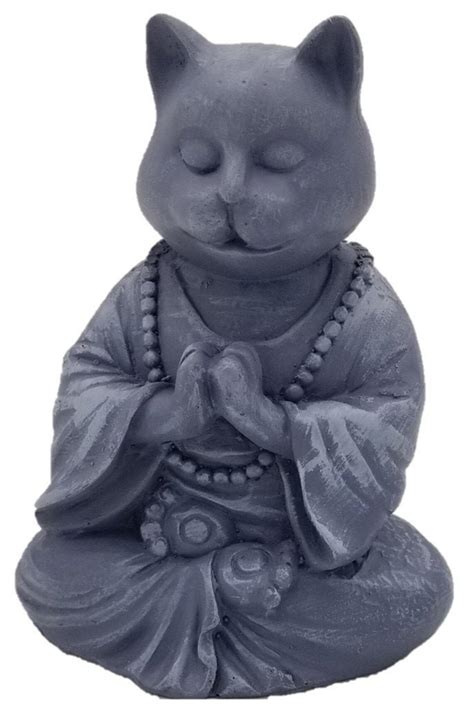 5 Buddha Cat Statue In Meditating Cat Figurine Pose For Etsy
