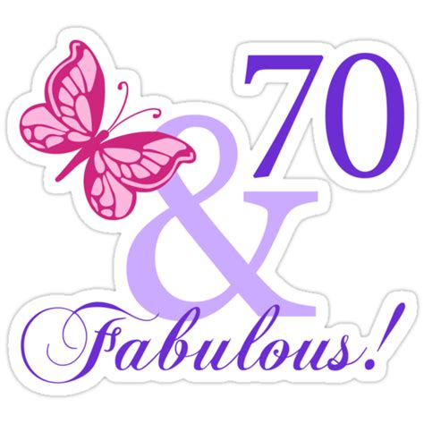 "Fabulous 70th Birthday" Stickers by thepixelgarden | Redbubble png image