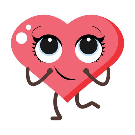 Cartoon Heart Character Cute Love Symbols With Face 17157165 Vector