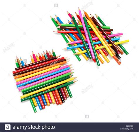 Arrangement Of Colour Pencils Stock Photo Alamy
