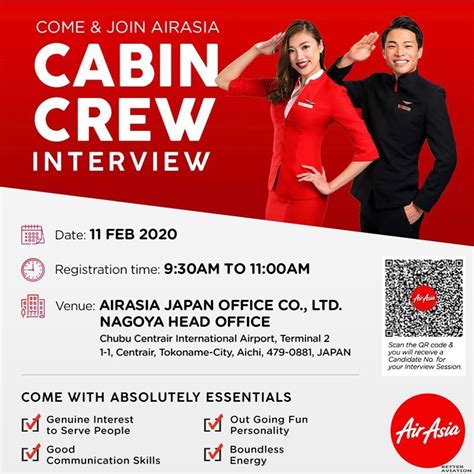 Free interview details posted anonymously by airasia interview candidates. AirAsia Japan Cabin Crew Walk-in Interview [Nagoya ...
