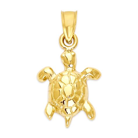 10k Gold Sea Turtle Pendant Spirit Animal Jewelry Ocean Ts For Her