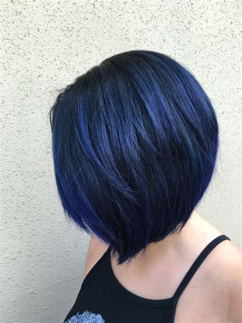 It's a sensational hair color that you … Blue Black Bob | Hair color for black hair, Short blue ...