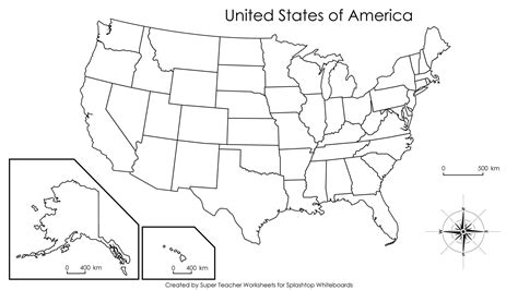 Blank Us Map With States Names Blank Us Map Name States Black White