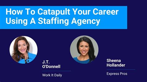 How To Catapult Your Career Using A Staffing Agency - YouTube