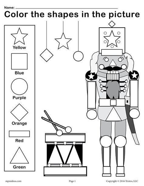 Once the song is over the children are allowed to sing their version of the story. FREE Printable Nutcracker Shapes Worksheet & Coloring Page ...