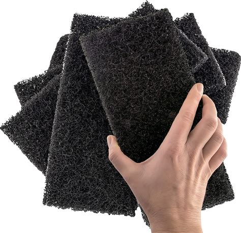 Heavy Duty XL Black Scouring Pad Pack X In Large Multipurpose Nylon Scrubbing Sponges