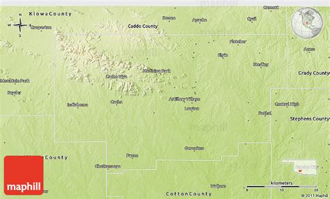 Physical 3d Map Of Comanche County