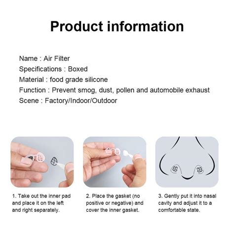 Buy Comfortable Nose Invisible Nasal Filters Anti Air Pollution Pollen Allergy Mask Removable