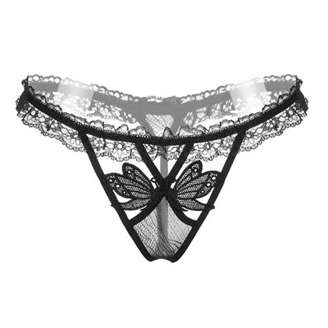 Bonrich 3pcs Sexy Lace Thong Panties Womens Butterfly Underwear