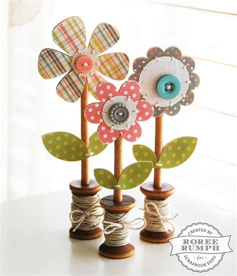 Wooden Spool Flowers Spool Crafts Crafts Button Crafts