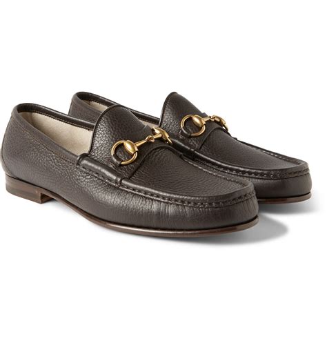 Gucci Horsebit Grained Leather Loafers In Brown For Men Lyst