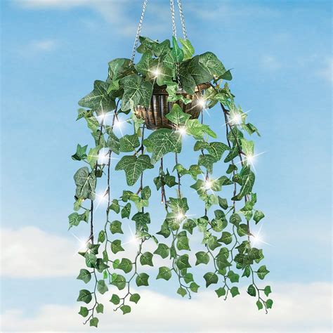 Artificial Ivy Hanging Plant With Led Lights Collections Etc