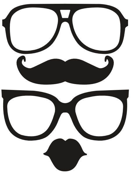 Free Photobooth Mustaches Lips Glasses Party Props Шаблон усов