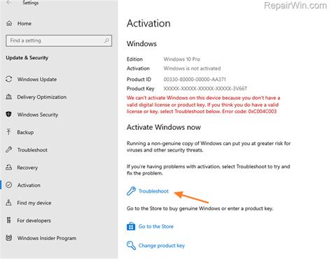 FIX We Can T Activate Windows 0x803fa067 Or 0xC004C003 Repair Windows