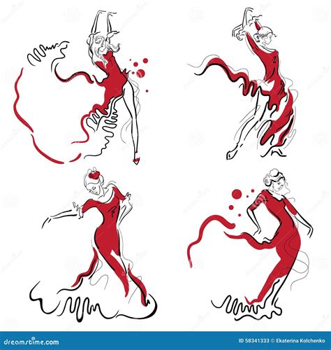 Flamenco Dance Sketches Stock Illustration Illustration Of Girl