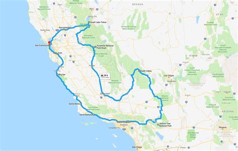 Road Trip Planner California Tewsjunction