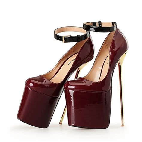 buy patent leather pump extreme high heel 22cm high heel platform women shoes