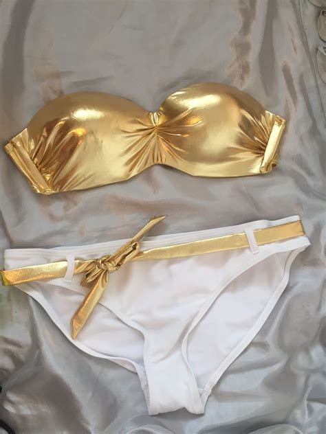 show stopping metallic gold bikini from anne summers ️