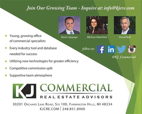 Join Our Growing Team! | KJ Commercial | Commercial real estate broker, Commercial, Commercial ...