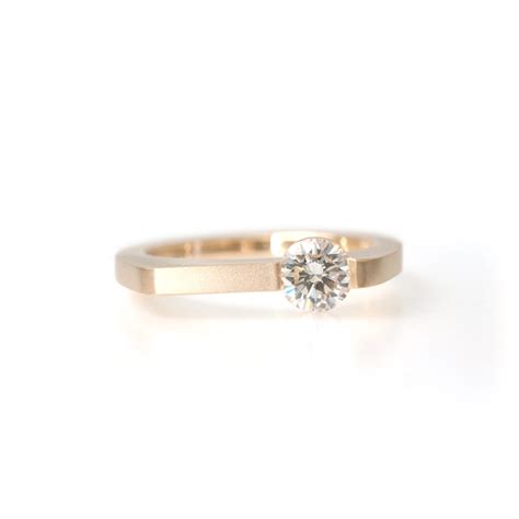 K18 Diamond Ring Bespoke Simple Design Shinko Studio Design