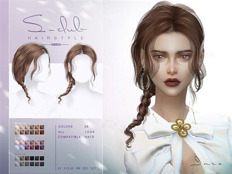 Ines Braid Mi Long Curly Hair By Sclub The Sims Resource Sims 4 Hairs