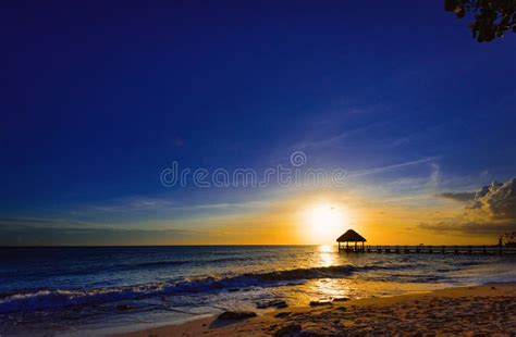 Tropical Sunset Caribbean Sea Stock Image Image Of Marina Bridge