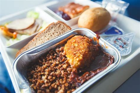 View Of Food For The Passengers In The Air Plane Lunch For Airline