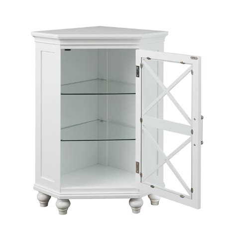 Elegant Home Fashions Blue Ridge Corner Floor Cabinet In White Elg 631