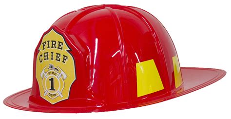 Costume Accessory Plastic Red Fireman Fire Chief Helmet