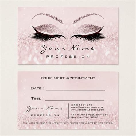 Makeup Pink Lashes Extension Appointment Card Zazzle Lashes