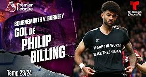Goal Philip Billing - Bournemouth v. Burnley 23-24 | Premier League | Telemundo Deportes