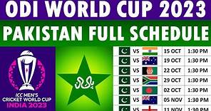 ICC ODI World Cup 2023 Pakistan Schedule: Pakistan ODI World Cup 2023 Schedule | Pakistan Schedule