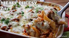 Easy Meaty Cheesy Ziti Pasta Recipe | 30 Minute Weeknight Casserole!