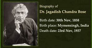 Biography of Jagadish Chandra Bose