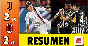 JUVENTUS venció al AC Milan en tanda de penales, por 4-3. Luka Romero falló su penal | ESPN Deportes