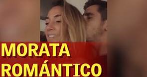 Álvaro Morata celebra su gol al Sporting de Portugal con su novia